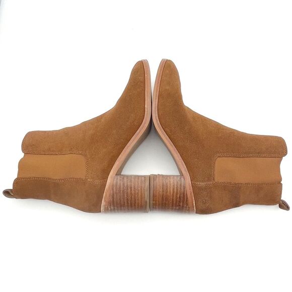 Banana Republic Suede Block Heel Chelsea Boot Whiskey Brown Suede Women’s Size 7 - Picture 11 of 16